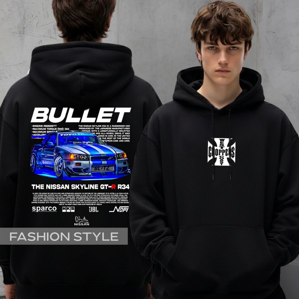 Moletom Bullet Choppers Brian Velozes E Furiosos Skyline Blusa Algodão Unissex Agasalho Canguru Capuz em Oferta na Shopee