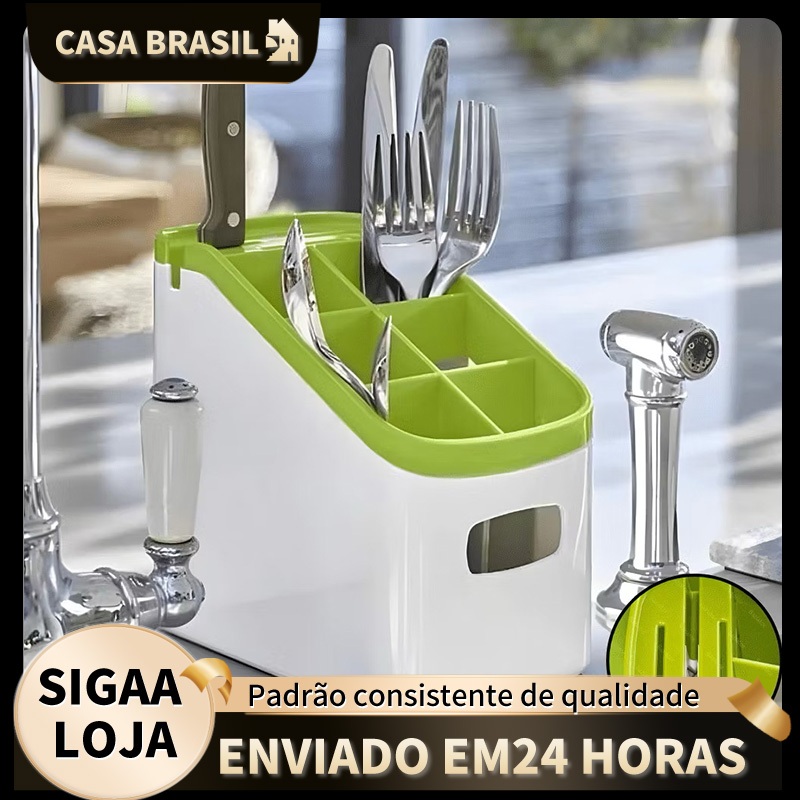 Escorredor De Talheres De Plástico, Talheres De Armazenamento De Balde, Louça De Armazenamento Rack em Oferta na Shopee