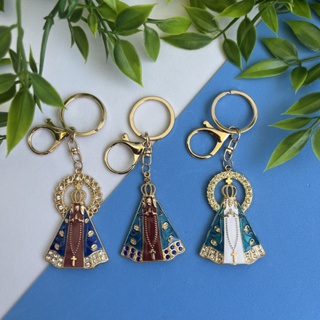 KIT 3 Chaveiros Nossa Senhora Aparecida com Strass em Oferta na Shopee
