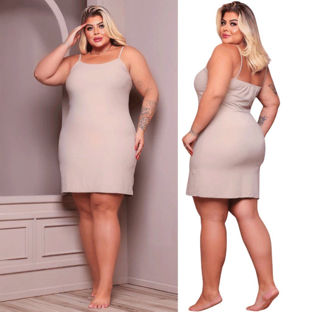 Vestido Anagua p Ao Plus Size Combinação Segunda Pele Branco Preto Nude Tampar Transparencia Vestido Sp em Oferta na Shopee