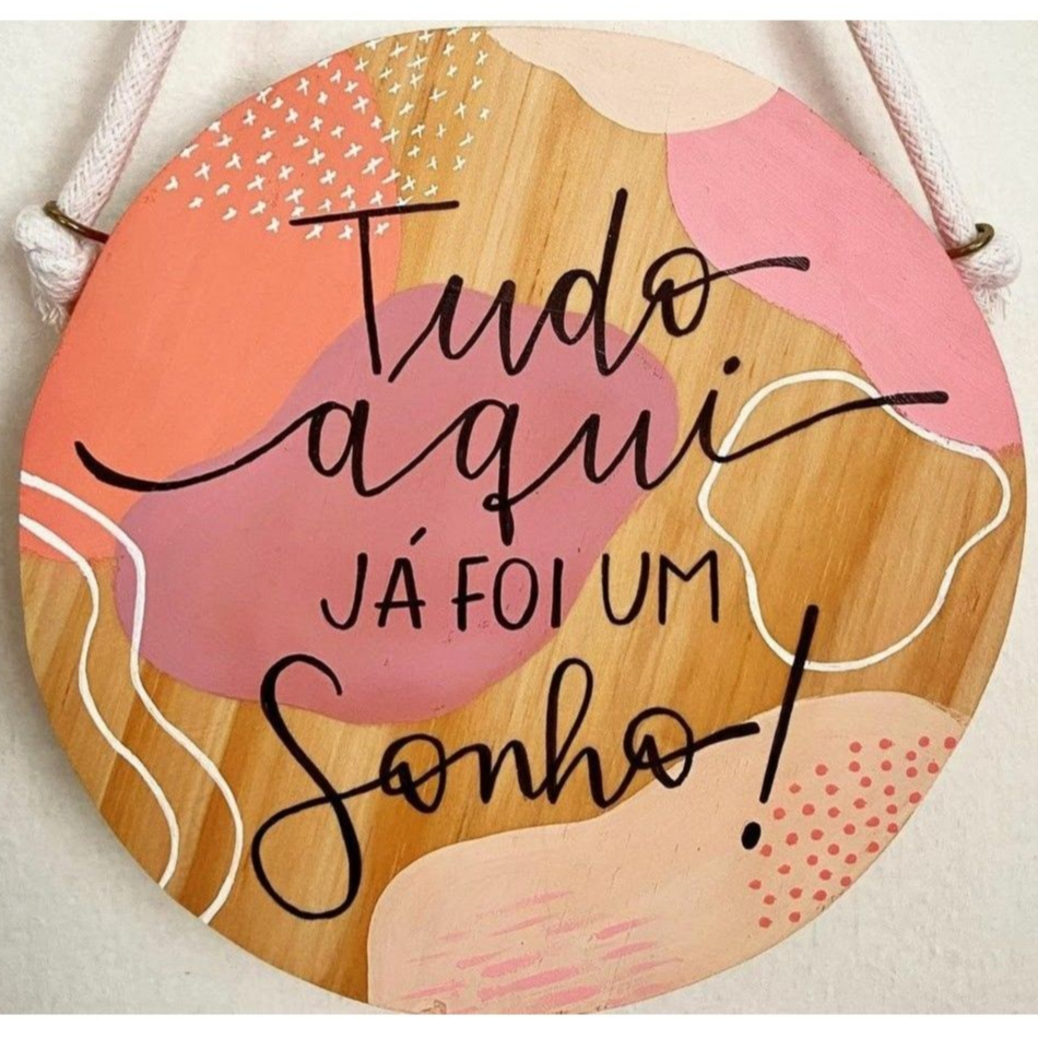 Placa Decorativa com Frase motivacional – MDF 20x20 cm – Decoração Porta e Parede> estilo moderno colorido