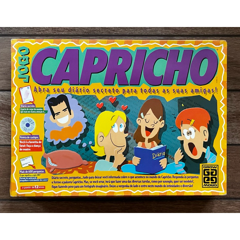 Jogo Tabuleiro Capricho Grow Anos 90 COMPLETO