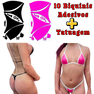 Kit 10 Bojo Biquinis Adesivo Bronzeamento + Fitas Adesivas E Tatoo Solar Bronze Marquinha de Verão em Oferta na Shopee