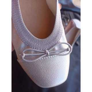 Sapatilha Portatil Bico Quadrado Prata Brilho em Oferta na Shopee