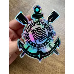 Adesivo holográfico Brasão TIme Br Tuning Carro Moto