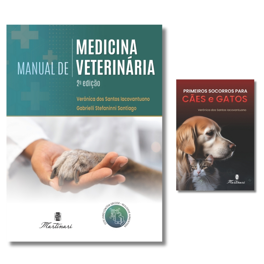Medicina Veterinária Completo + Primeiros Socorros Para Cães E Gatos Combo 2 Livros