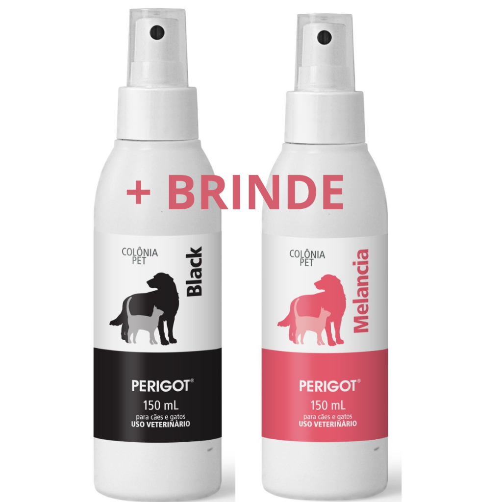 Kit 2 Colonias 150ml Black E Melancia Perigot - Perfume Para Cães E Gato
