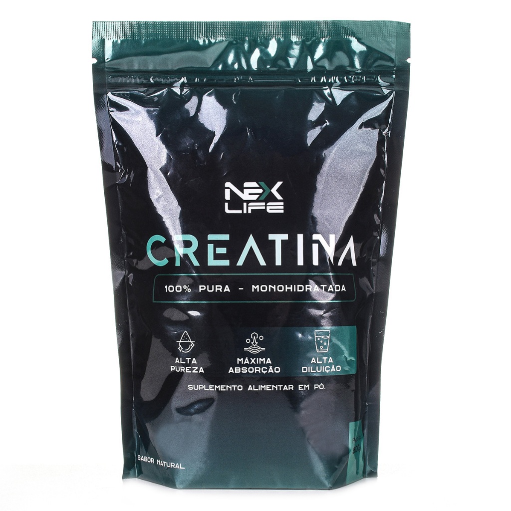 Creatina 100% Pura Monohidratada Nexlife 500g Refil Absorção Rápida Suplemento Envio Imediato