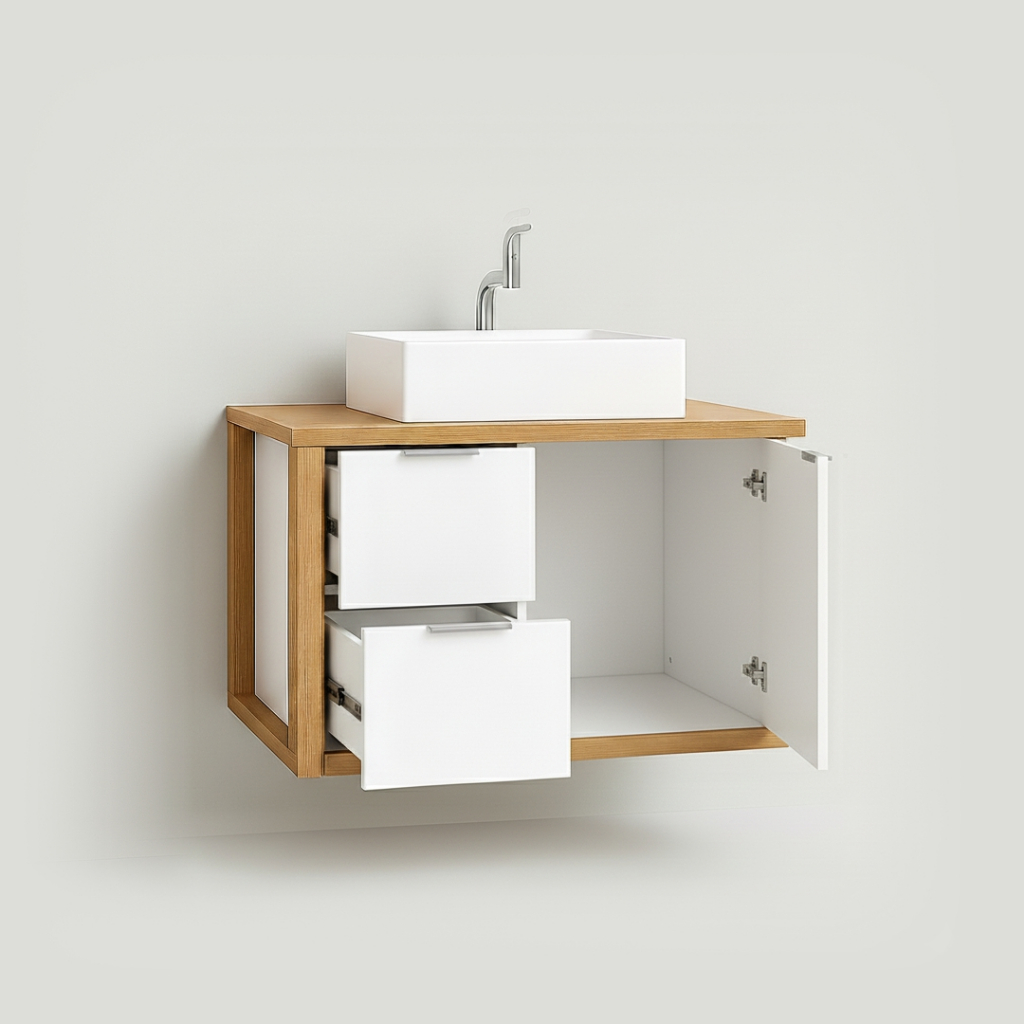 Gabinete Toucador Armário Para Banheiro Florença 66cm furo para uma torneira