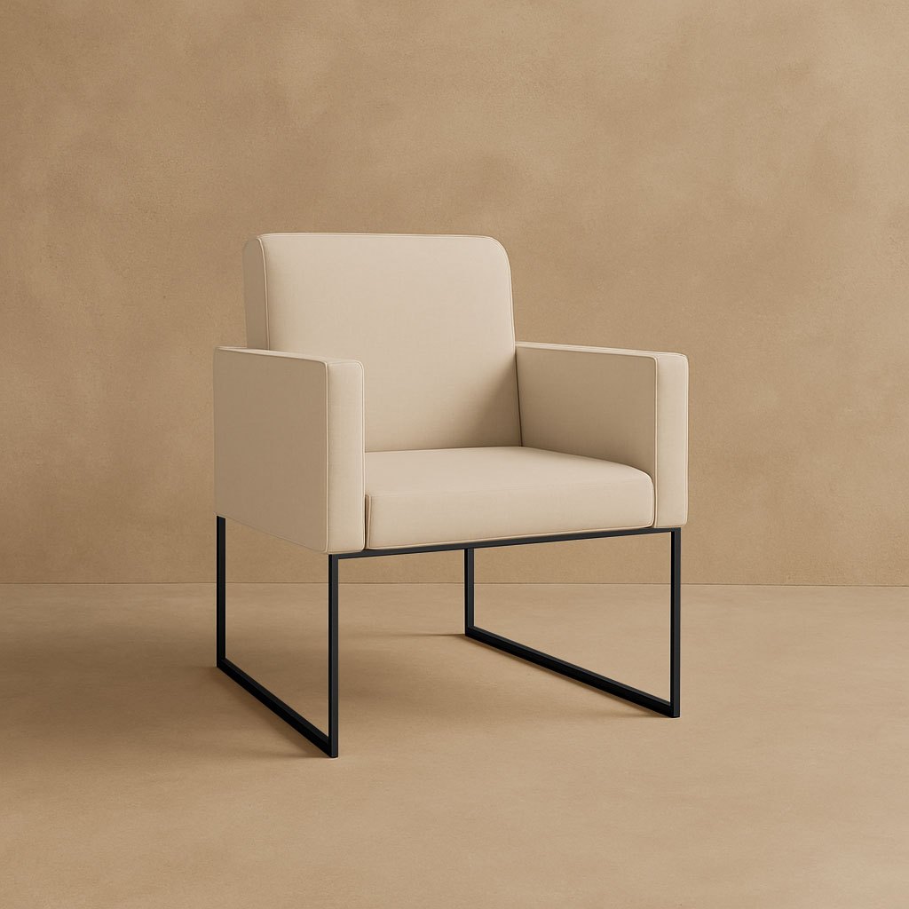 Poltronas Courino Salão/Recepção com 4 cores disponíveis - Base Ferro Preto em Oferta na Shopee
