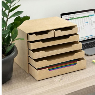 Gaveteiro MDF para folhas A4 com 6 gavetas