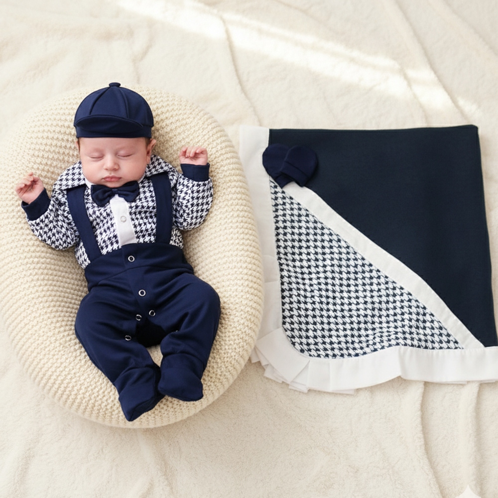 Saída de Maternidade Menino Suspensório com Gravatinha Borboleta em Oferta na Shopee