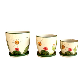 🌿 Cachepô de Cerâmica 🪴 Decoração Casa e Jardim – G/M/P em Oferta na Shopee