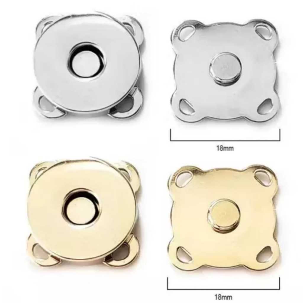 Botão Imantado Para Fecho de Bolsa Artesanato Crochê Magnético Imã G -18mm c/10