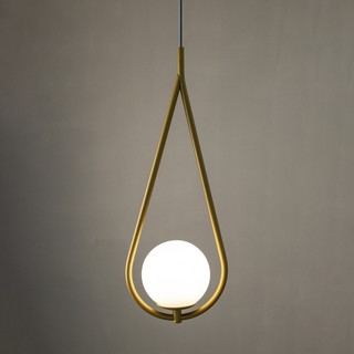 Luminária Teto Pendente Gota Globo Vidro Cama Quarto Dourado