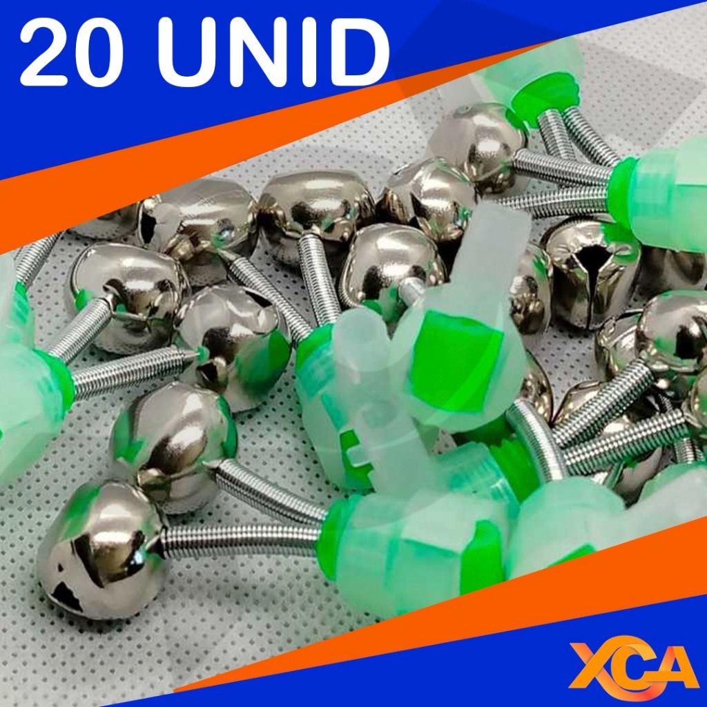 Pesca Sino Indicador Alarme Clipes Vara Guizo Sininho Duplo Sinos Alerta Sinalizador Chocalho Metal