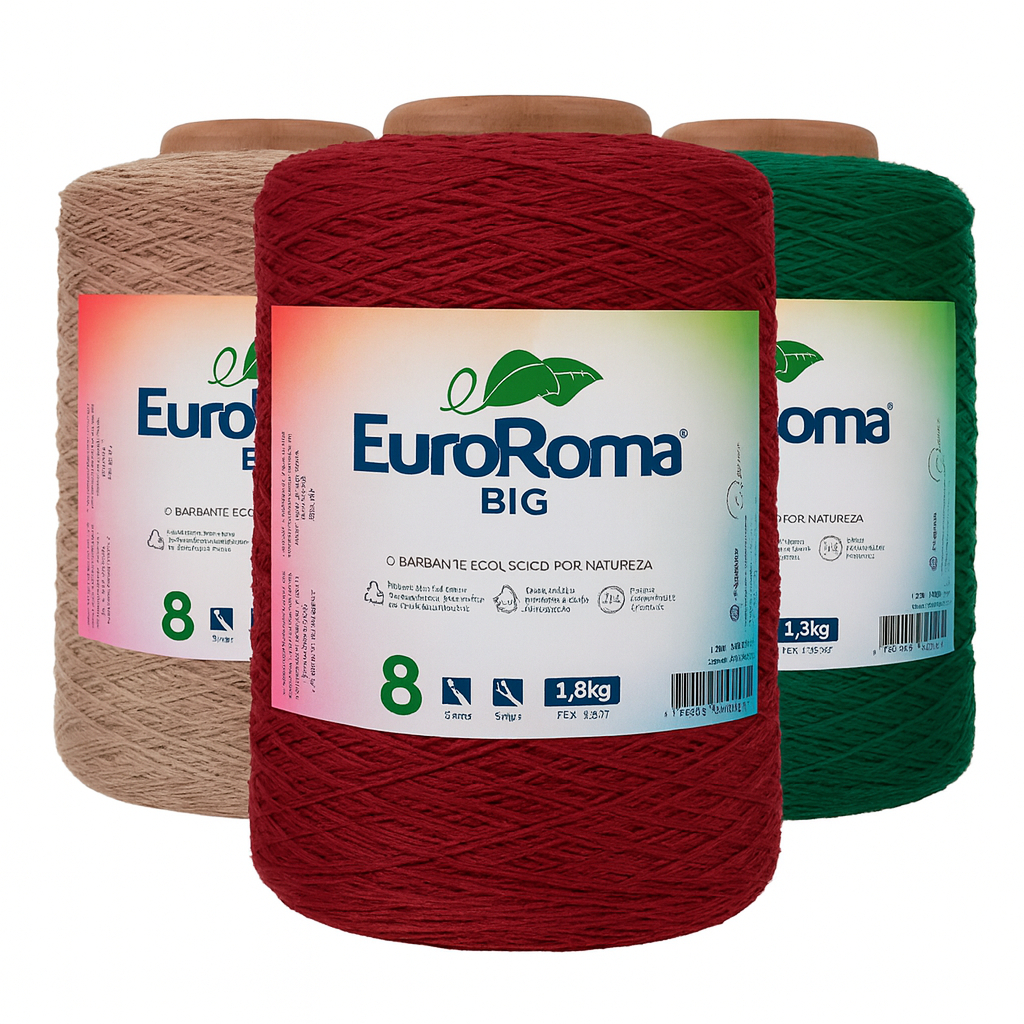 BARBANTE EUROROMA COLORIDO N°8 - 1,800KG - 1373 M CRU e CORES em Oferta na Shopee