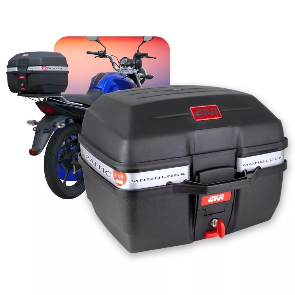 Baú Bauleto Givi Universal 27 L Monolock Traffic E27m Preto