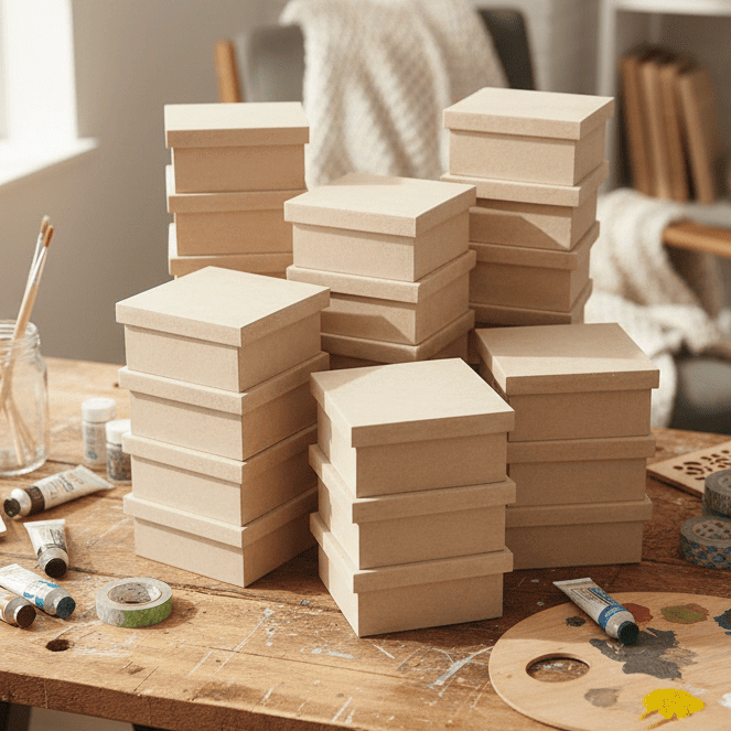 Kit 20 Caixas em MDF Cru 10 Caixas 15x15x5 e 10 Caixas 12x12x5  Artesanato Lembrancinhas e Decoração em Oferta na Shopee