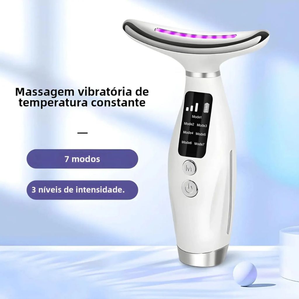 Massageador Facial Com Led Rejuvenescedor Skincare Premium 7 Todo Tipo De Pele Dia/noite.X