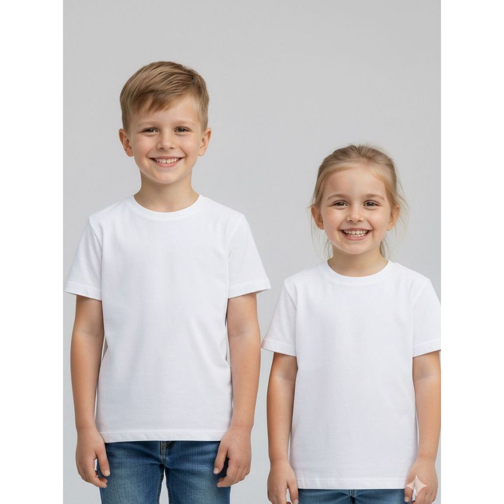 Blusa Branca Básica Para Menina e Menino Camisa Branca Infantil Blusa Infantil