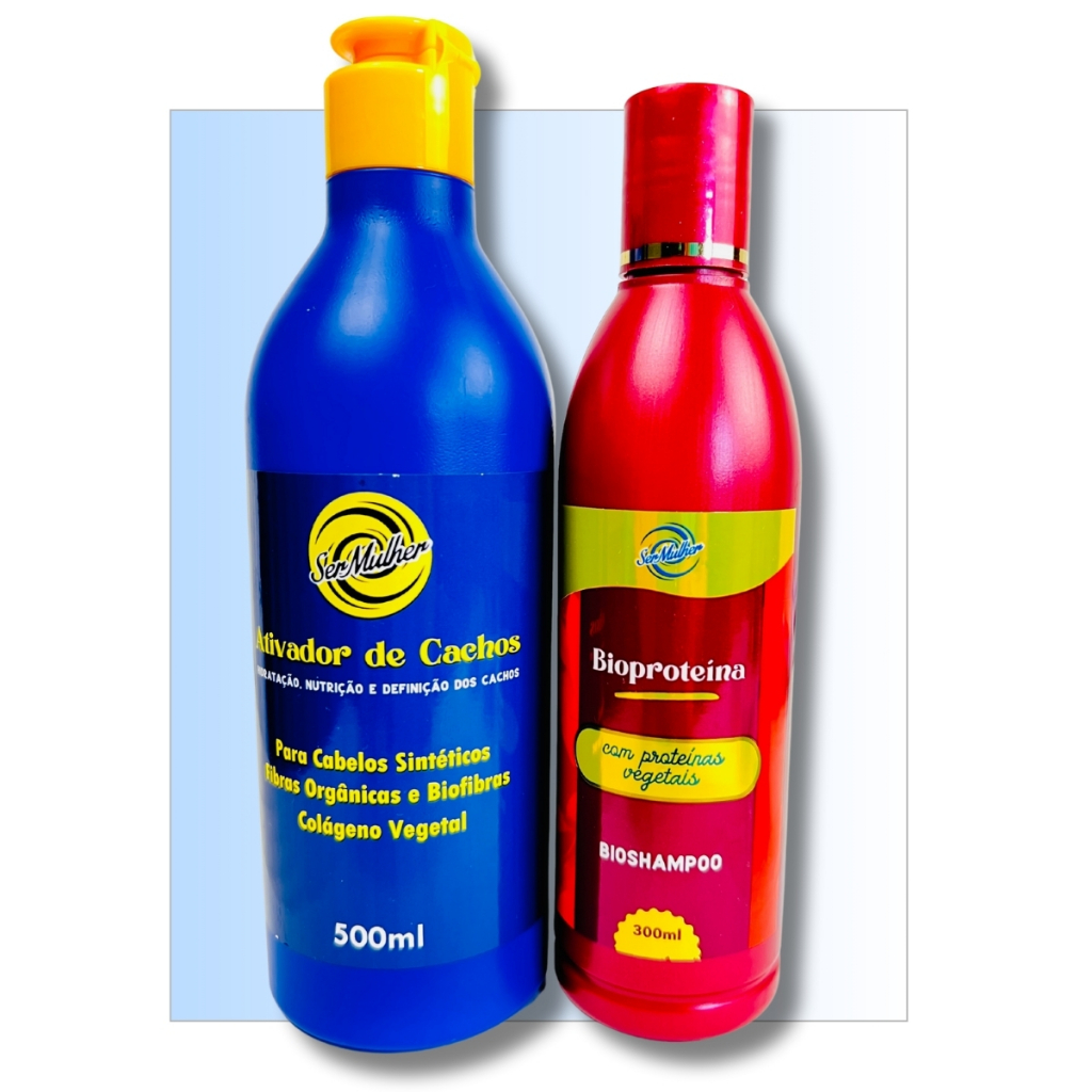 Kit Shampoo + Ativador de Cachos Orgânico Sintético e Biofibra Ser Mulher