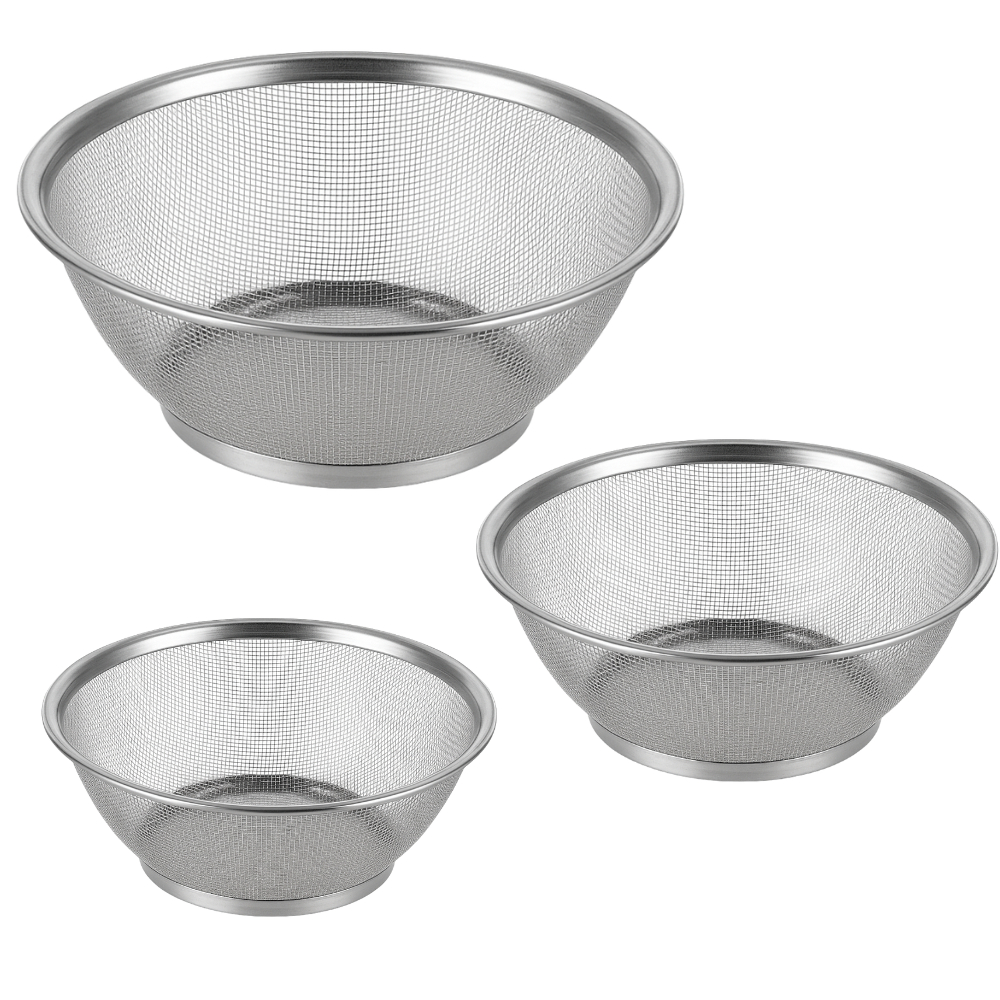 Cesta Escorredor Peneira Inox 22cm 25cm 28cm Unidade ou Kit Para Cozinha Legumes Frutas Massa Arroz em Oferta na Shopee