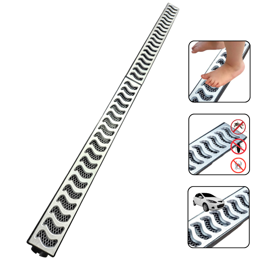 Ralo Linear 6x50 Elite em Alumínio com Coletora Preta Sifonada + Tela