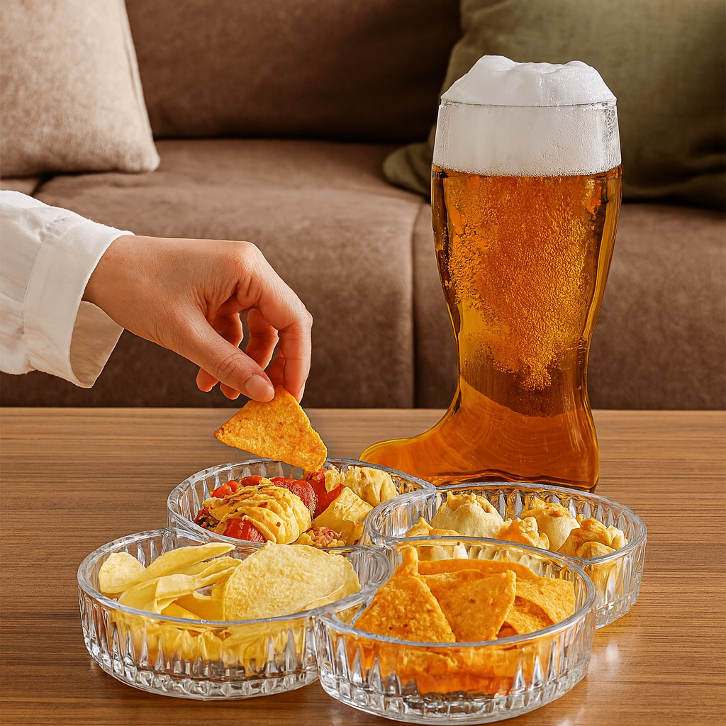 Petisqueira de Vidro Creative com 4 Divisórias - Ruvolo em Oferta na Shopee