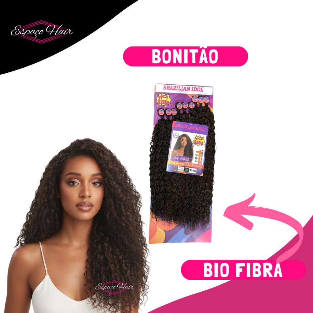 Cabelo Cacheado BRAZILIAN IDOL BONITÃO - Bio Fibra - 375g Pacotão