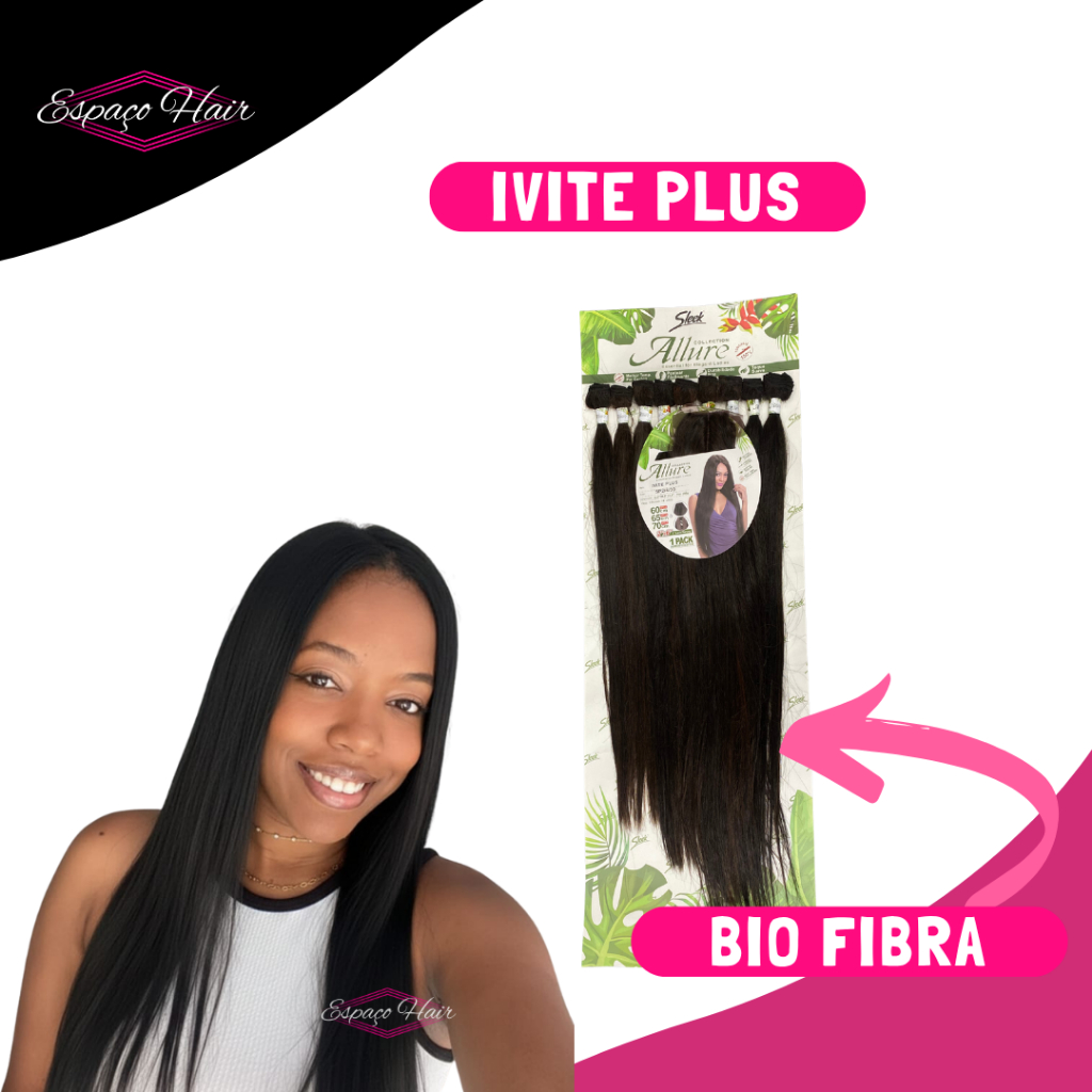 CABELO LISO IVITE PLUS - BIO FIBRA - SLEEK ALLURE - COM TOP CLOSURE