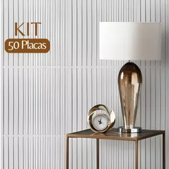 Kit 50 Placas 3D PVC 25x25cm Revestimento Decorativo de Parede Moderna