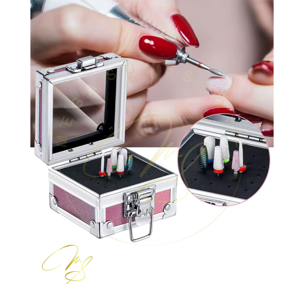 Porta Brocas de Unhas Estilo Maleta  25 Furos - Estojo Compacto e Portátil - SQ8547