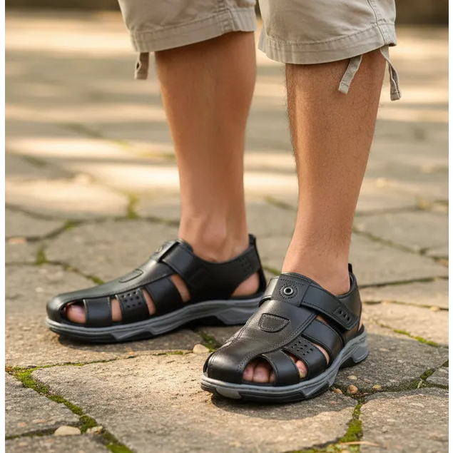 Pegada Sandália Masculina em Couro Ref. 132255