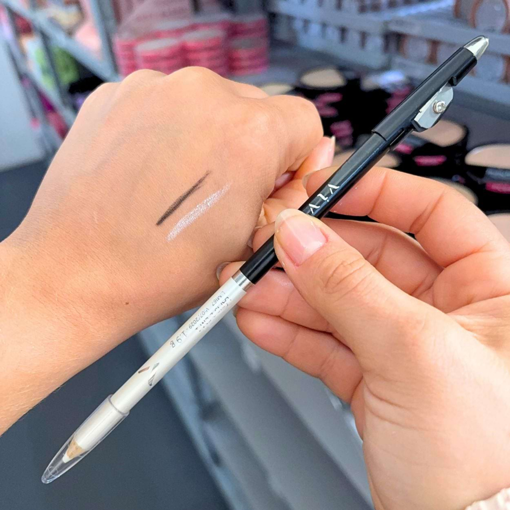 Lápis de Olhos 2 em 1 Preto e Branco Vivai com Apontador 1 un em Oferta na Shopee