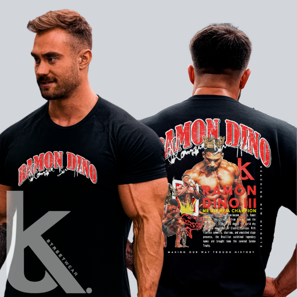Camiseta Oversized Streetwear 100% Algodão Ramon Dino Champion Olympia Unissex Respirável Confortável Premium Exclusiva