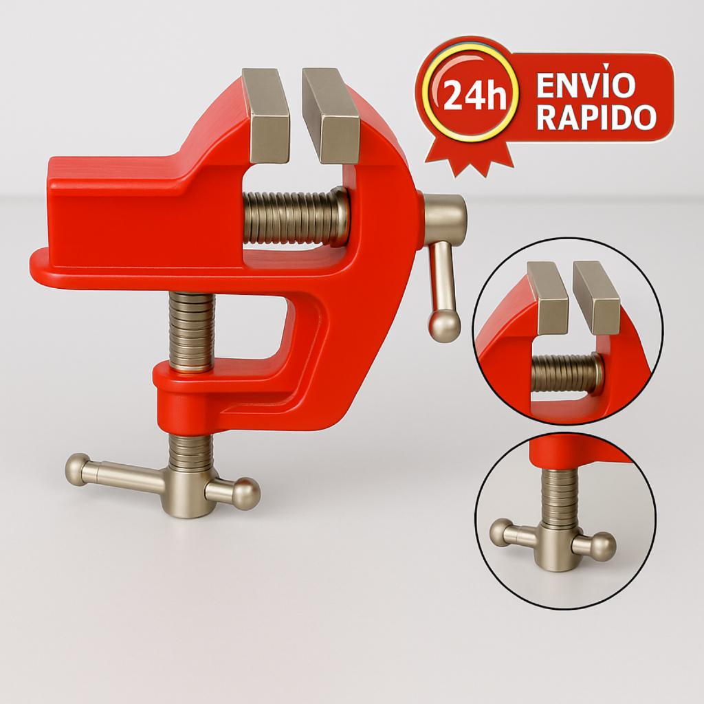 Mini Morsa Torno Com Base Fixa Profissional De Aço Bancada Reforçado Mordente 50mm e 40mm