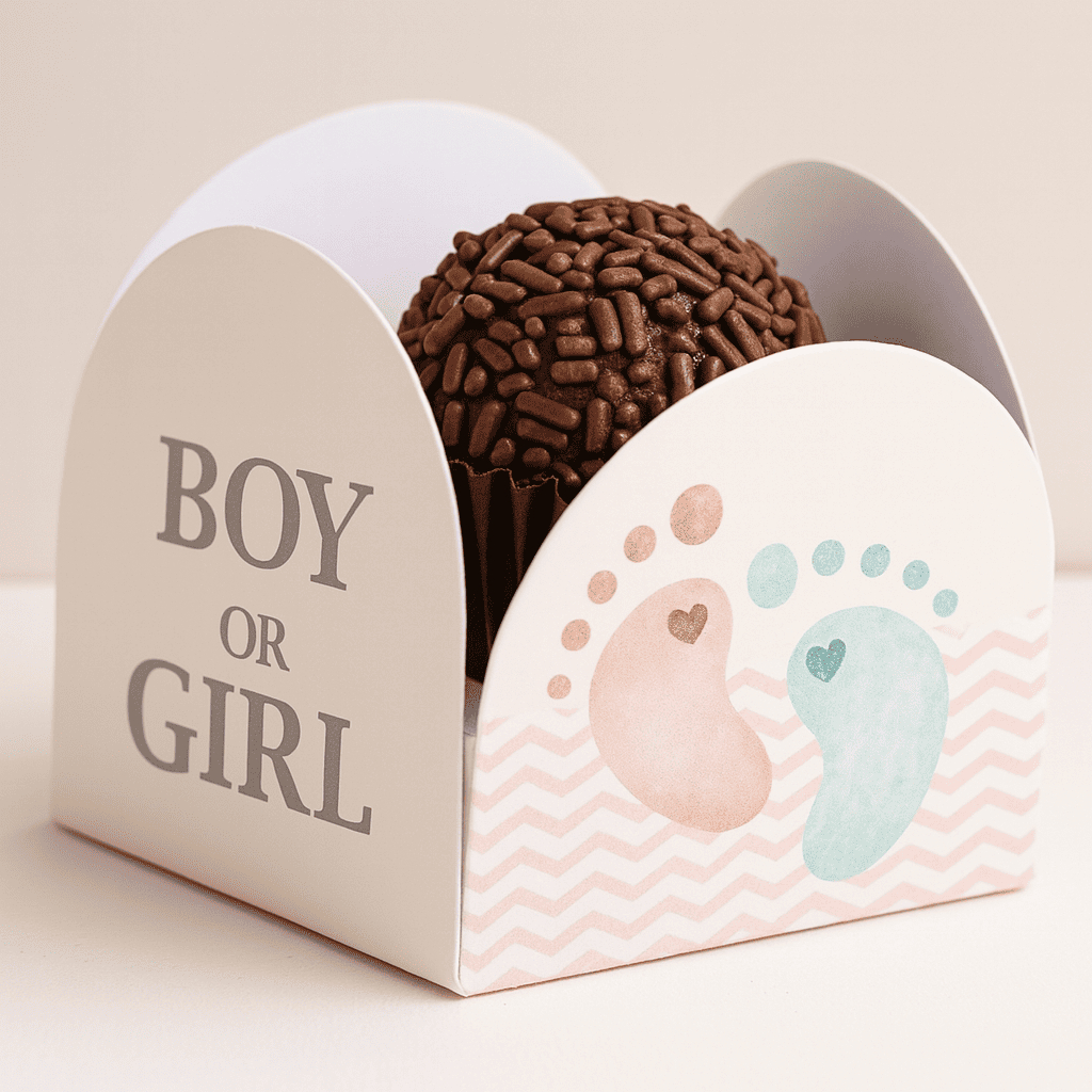 Forminha para Doces Chá Revelação Boy or Girl | Forminha Brigadeiro Azul e Rosa | Decoração Festa