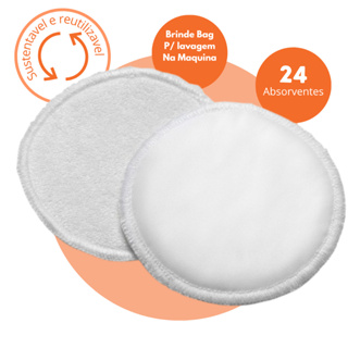 Absorvente para Seios Ecológico Reutilizável Com Bolsinha (6 UNIDADES - 3 PARES)100% Algodão em Oferta na Shopee