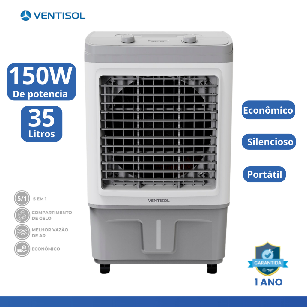 Climatizador Ar Frio Portátil 35 Litros 127/220V Umidificador