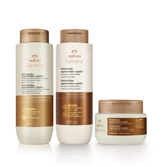Natura Kit Lumina Antissinais Regenerador Capilar Basico (3 produtos)