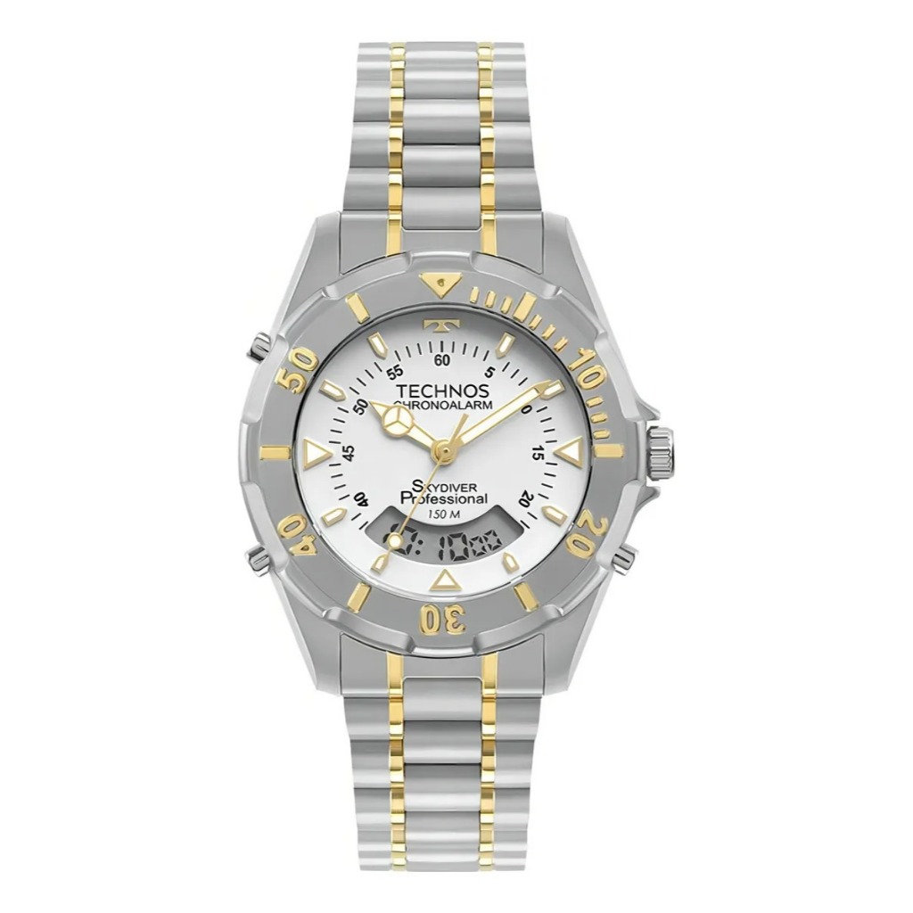 Relogio Technos Masculino Skydiver T20557/9b Misto / Bicolor