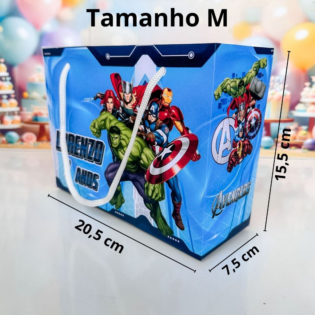 Sacolinha Surpresa personalizada VINGADORES - Personalizados OS VINGADORES -  PEGUE E MONTE