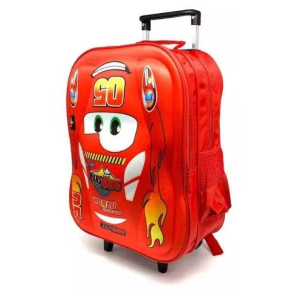 Mochila De Carrinho Escolar Carro 3D Alto Revelo Mc05005 Reforçada Minino