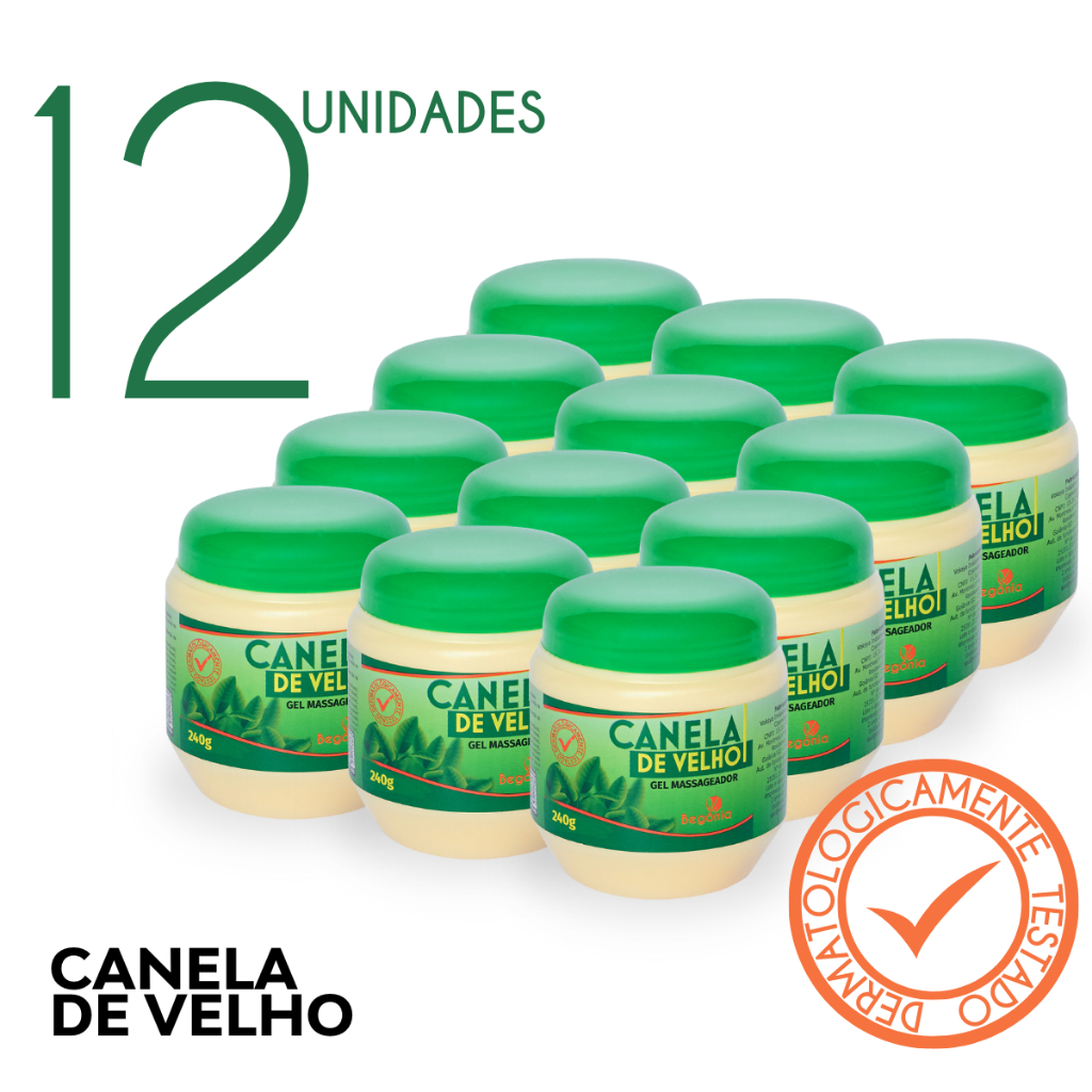 12 Unidades Gel Massageador Canela de Velho 240g Begônia