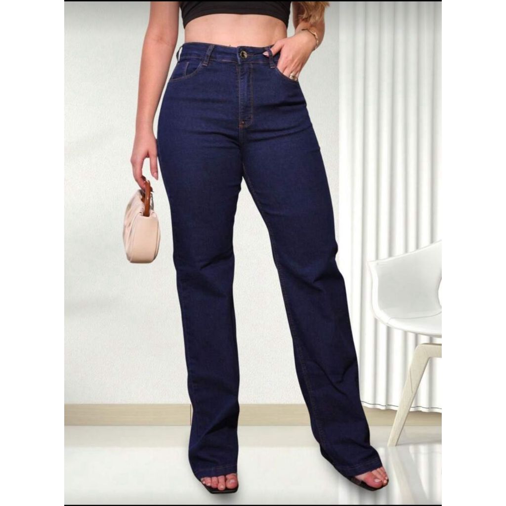 Calça Jeans Feminina Casual Lycra Premium em Oferta na Shopee