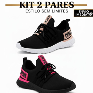 Kit Tênis Feminino 2 pares promoção envio 24hras em Oferta na Shopee