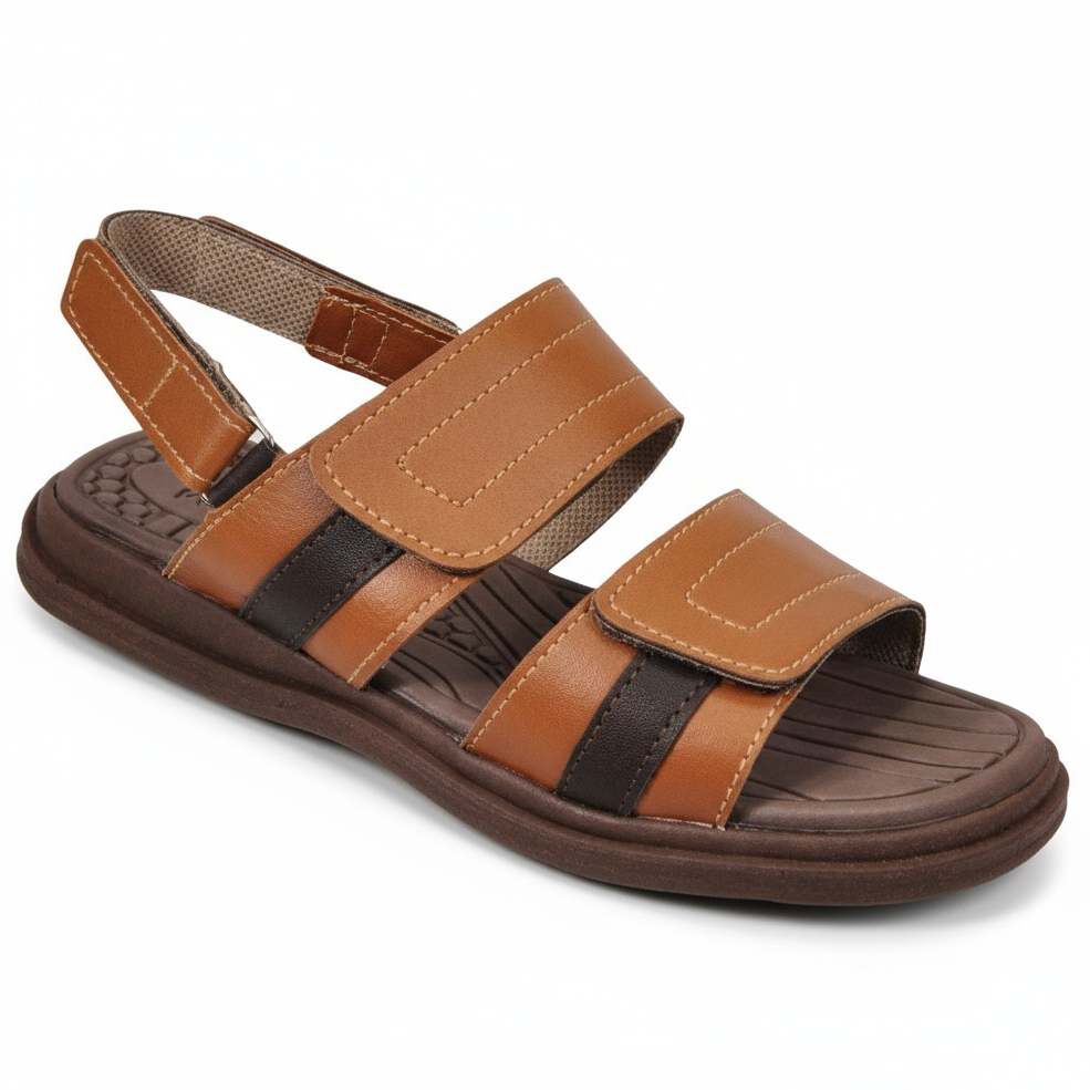 Sandália Chinelo Masculino Couro Adulto Ortopédico Com Palmilha Confort e Trazeira ENVIO IMEDIATO