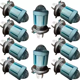 Kit 10 Lâmpadas Led H4 Super Branca Farol 6500k Projetor Moto Cg Fan Titan Start Xre Cb 300 Twister