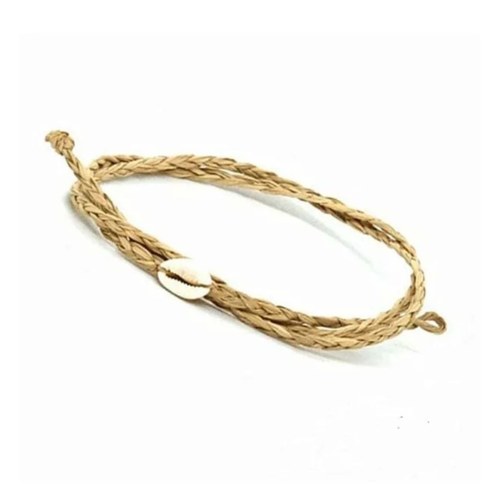 Proteção Contra Egum 1 Búzio Palha da costa trançada Umbanda Candomblé em Oferta na Shopee